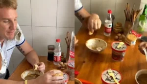 Comparison of Chengdu hotpot and foreigners' shocked expressions