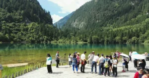 Peaceful morning hike in Jiuzhaigou Valley