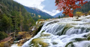 Pearl Shoal waterfalls in Jiuzhaigou Valley