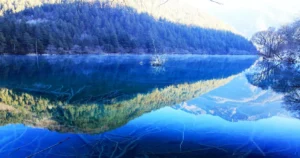 Perfect reflections at Jiuzhaigou Valley’s Mirror Lake