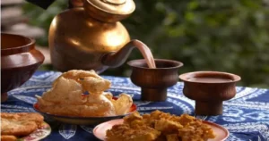 Traditional yak butter tea in Jiuzhaigou Valley